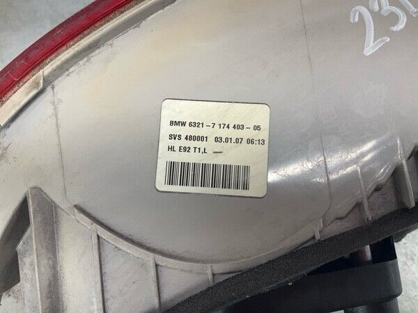 2007 Bmw E92 328I Rear Driver Tail Light Assembly Oem 23Bg6F2 - On Point Parts Inc