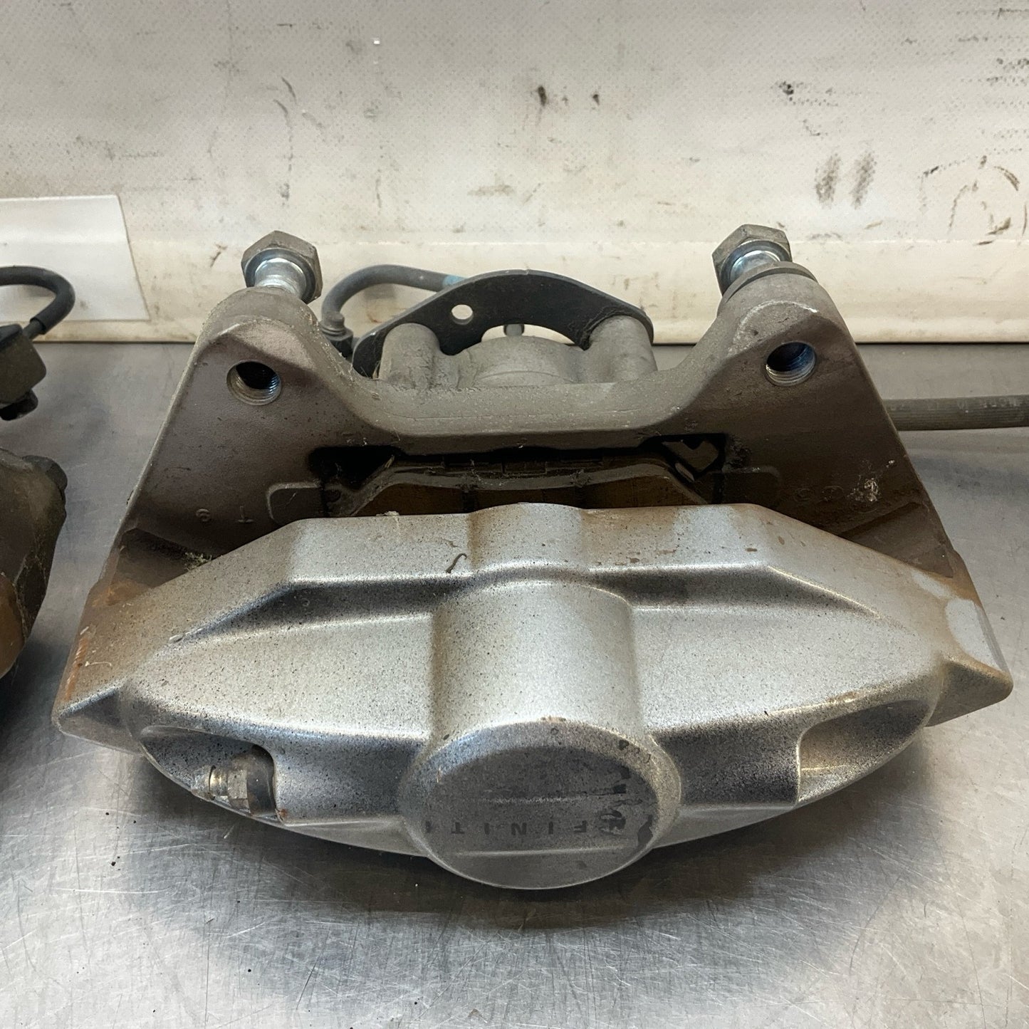 08-15 G37 Q50 Q60 Akebono Big Brake Caliper Set Oem 12Bd4G0 - On Point Parts Inc