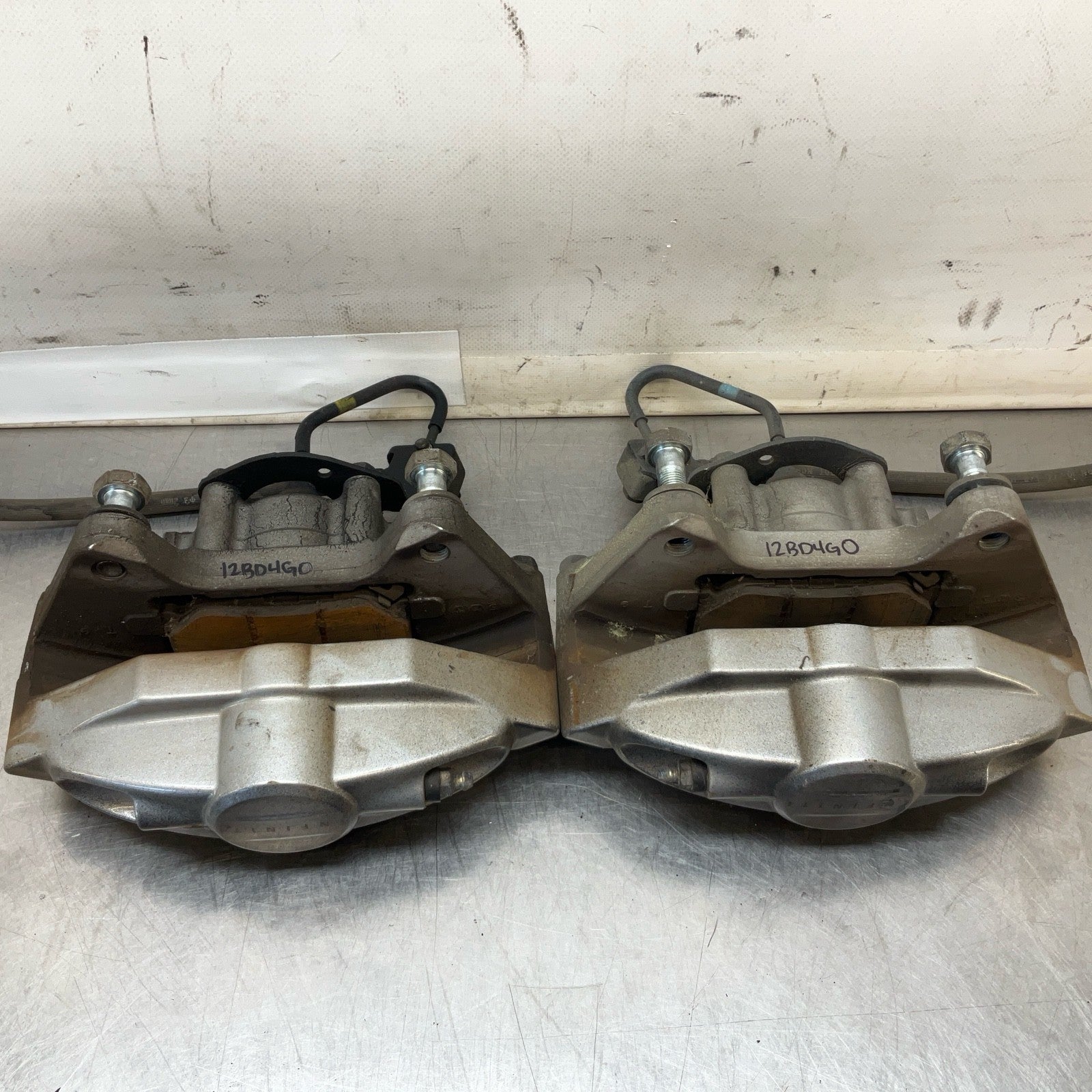 08-15 G37 Q50 Q60 Akebono Big Brake Caliper Set Oem 12Bd4G0 - On Point Parts Inc