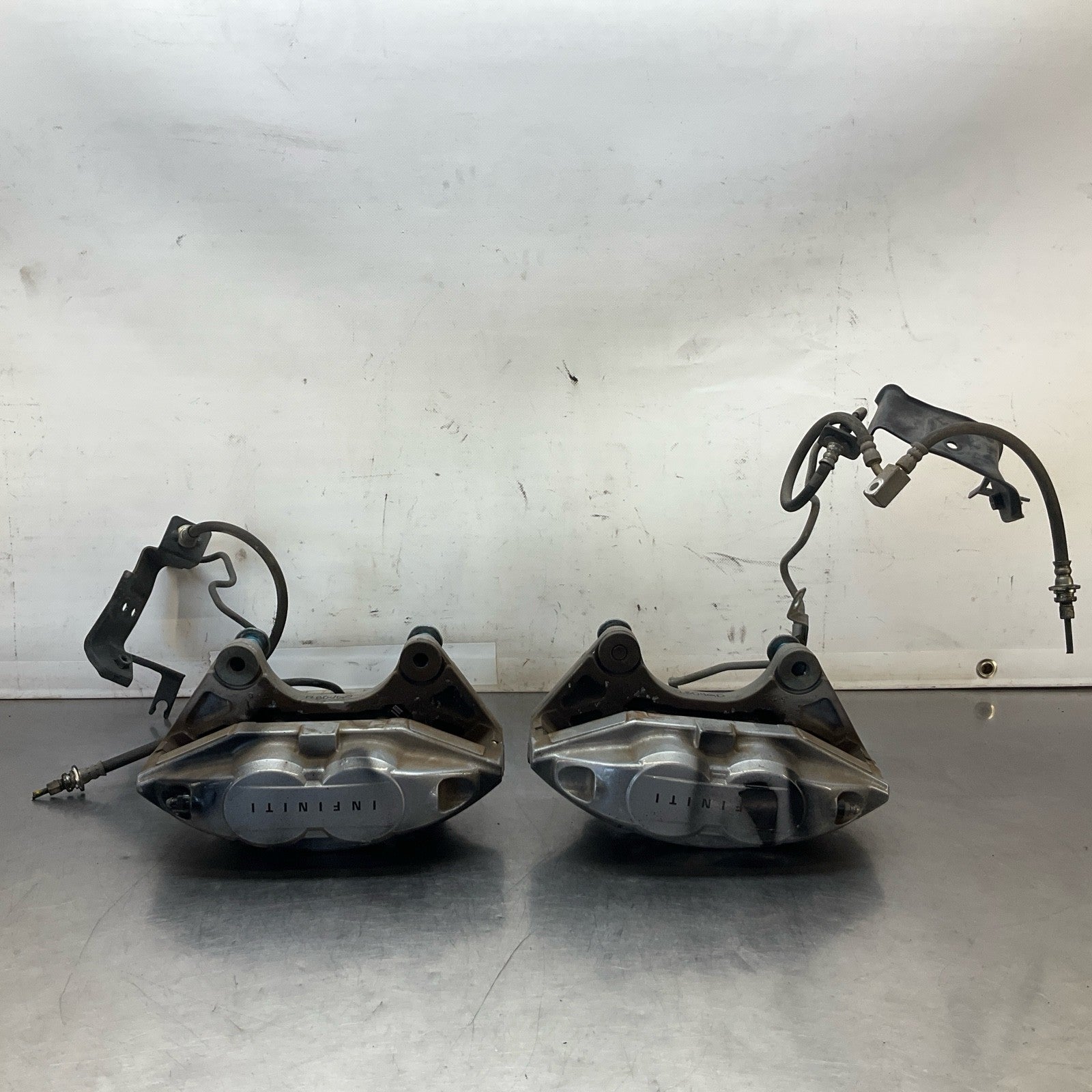 08-15 G37 Q50 Q60 Akebono Big Brake Caliper Set Oem 12Bd4G0 - On Point Parts Inc