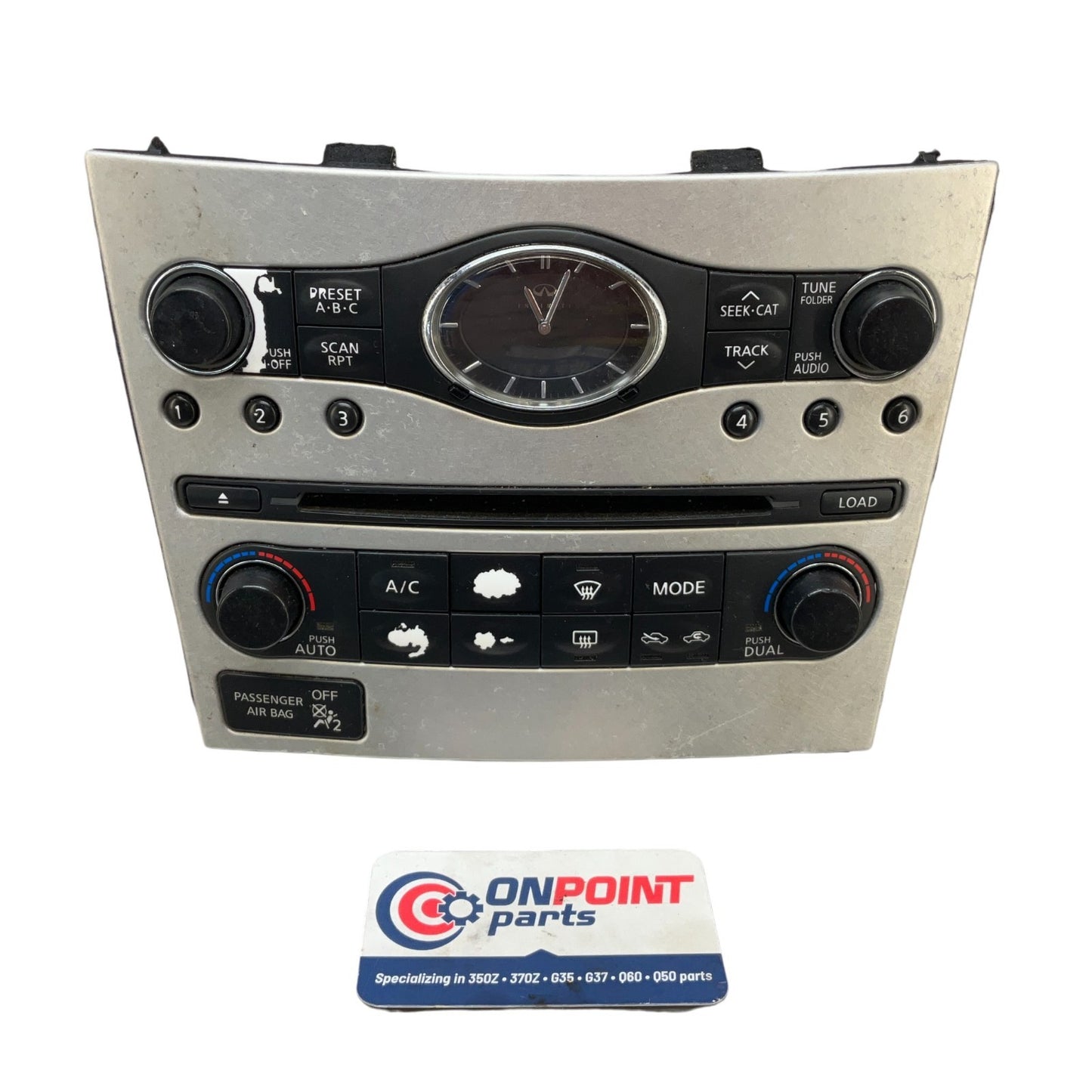 07-10 Infiniti G35 G37 Clock Radio Climate Controls Panel 25391JK62B OEM IPG - On Point Parts Inc
