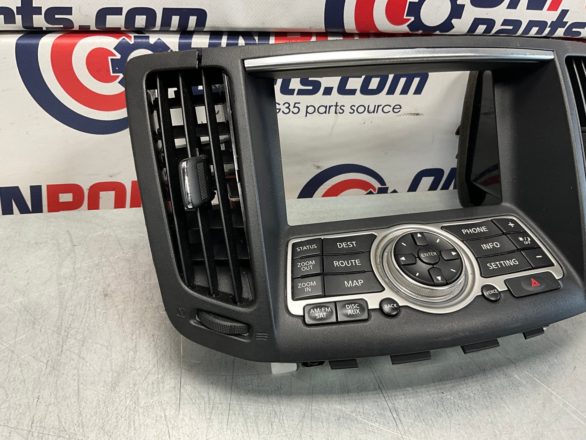 2008 Infiniti G37 Center Dash Vent Navigation Control Trim 28395 OEM 21BAXDC - On Point Parts Inc