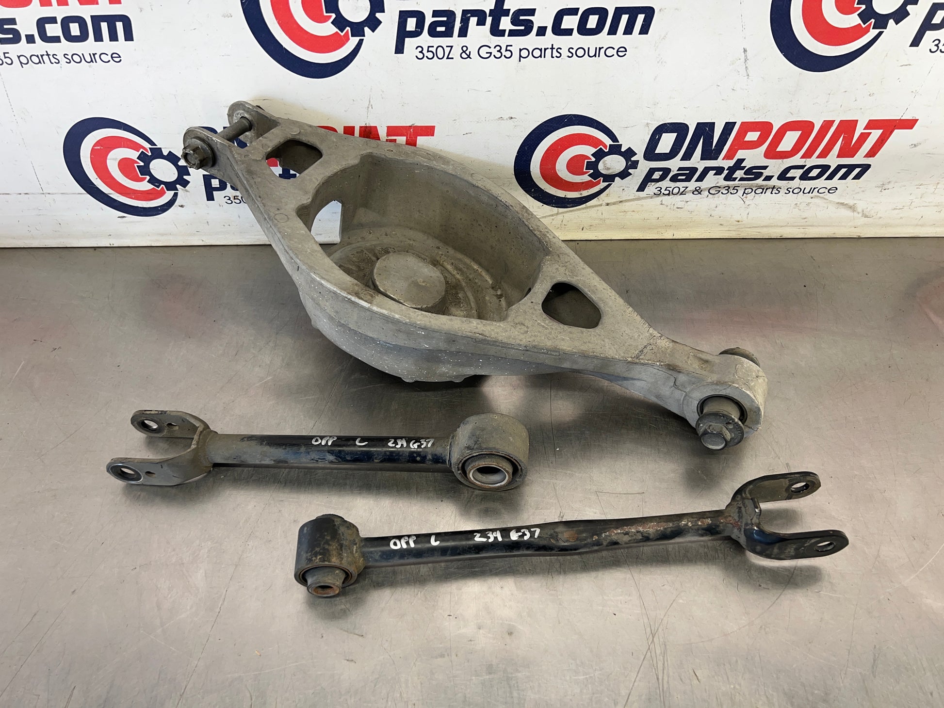 2008 Infiniti G37 Driver Left Rear Lower Control Arms and Spring Bucket OEM 21BAXDG - On Point Parts Inc
