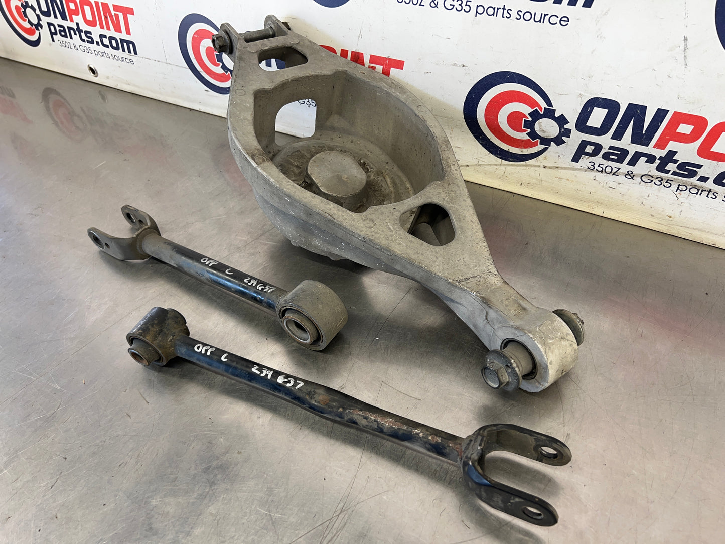2008 Infiniti G37 Driver Left Rear Lower Control Arms and Spring Bucket OEM 21BAXDG - On Point Parts Inc