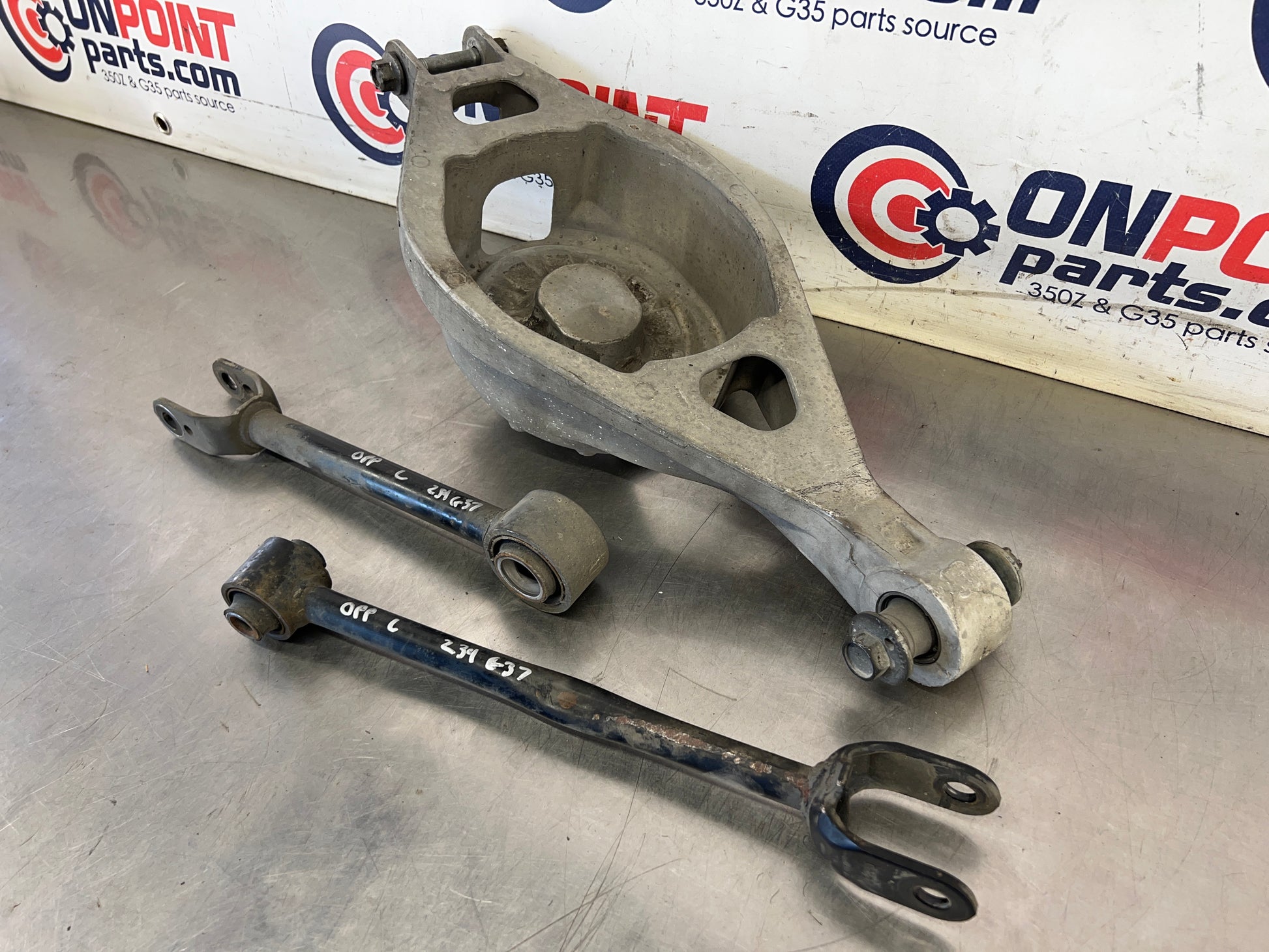 2008 Infiniti G37 Driver Left Rear Lower Control Arms and Spring Bucket OEM 21BAXDG - On Point Parts Inc