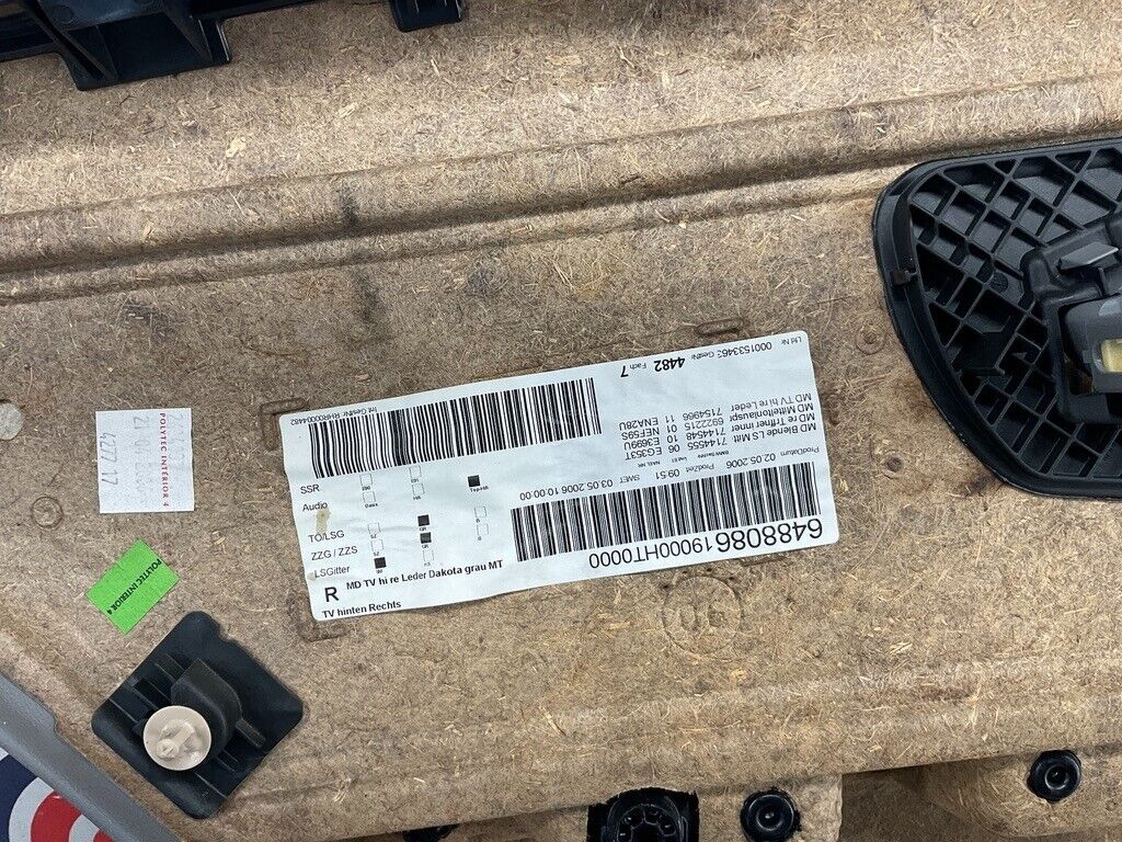 2006 BMW 330i E90 Passenger Right Rear Interior Door Panel OEM 12BF1E8 - On Point Parts Inc