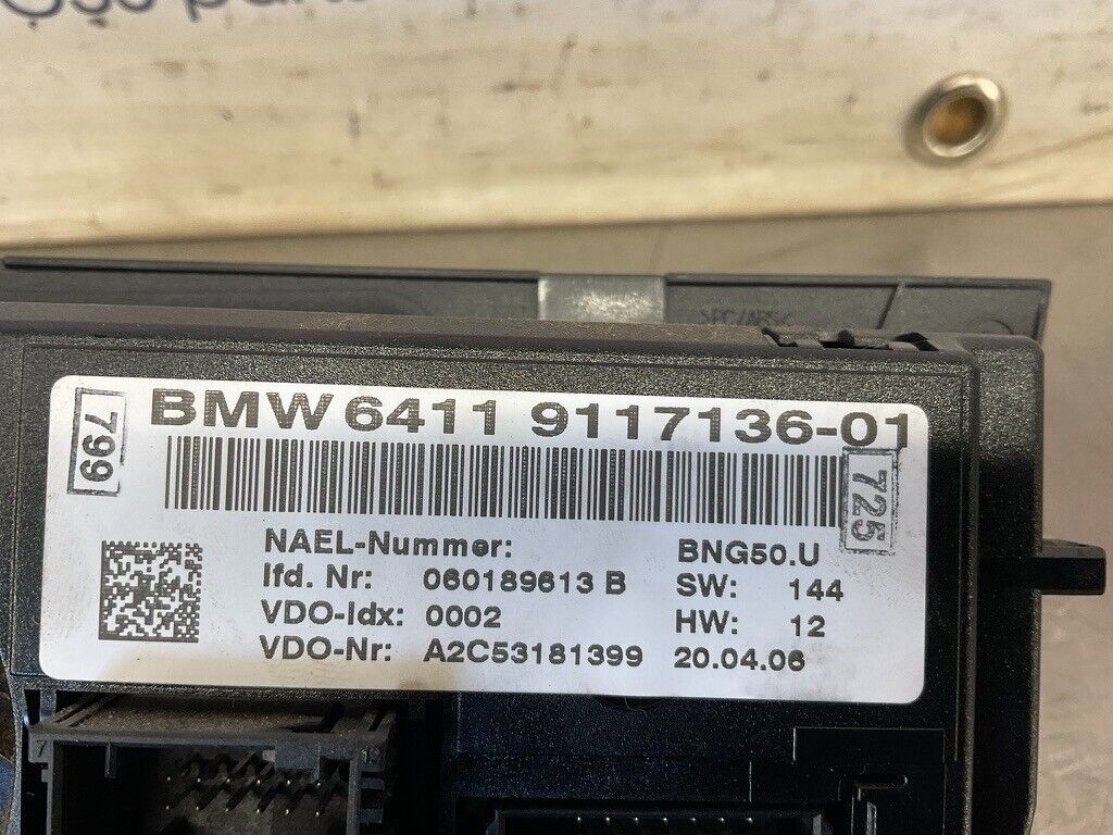 2006 BMW 330i E90 Sedan Center Dash AC Climate Control Switches OEM 12BF1EC - On Point Parts Inc