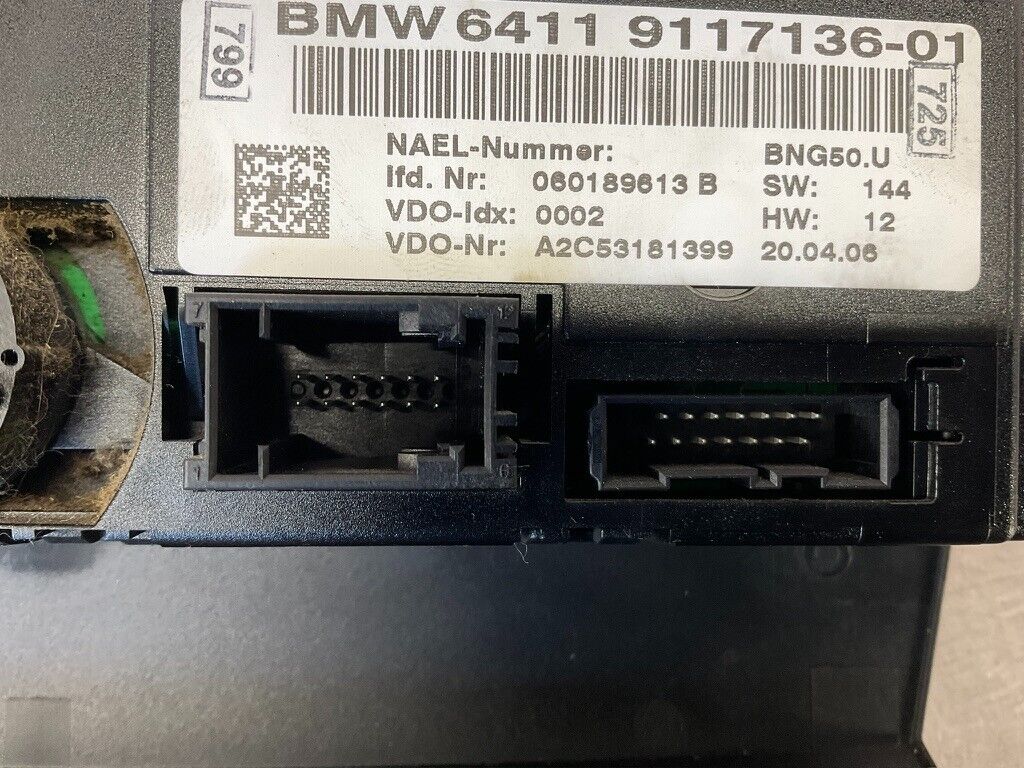 2006 BMW 330i E90 Sedan Center Dash AC Climate Control Switches OEM 12BF1EC - On Point Parts Inc