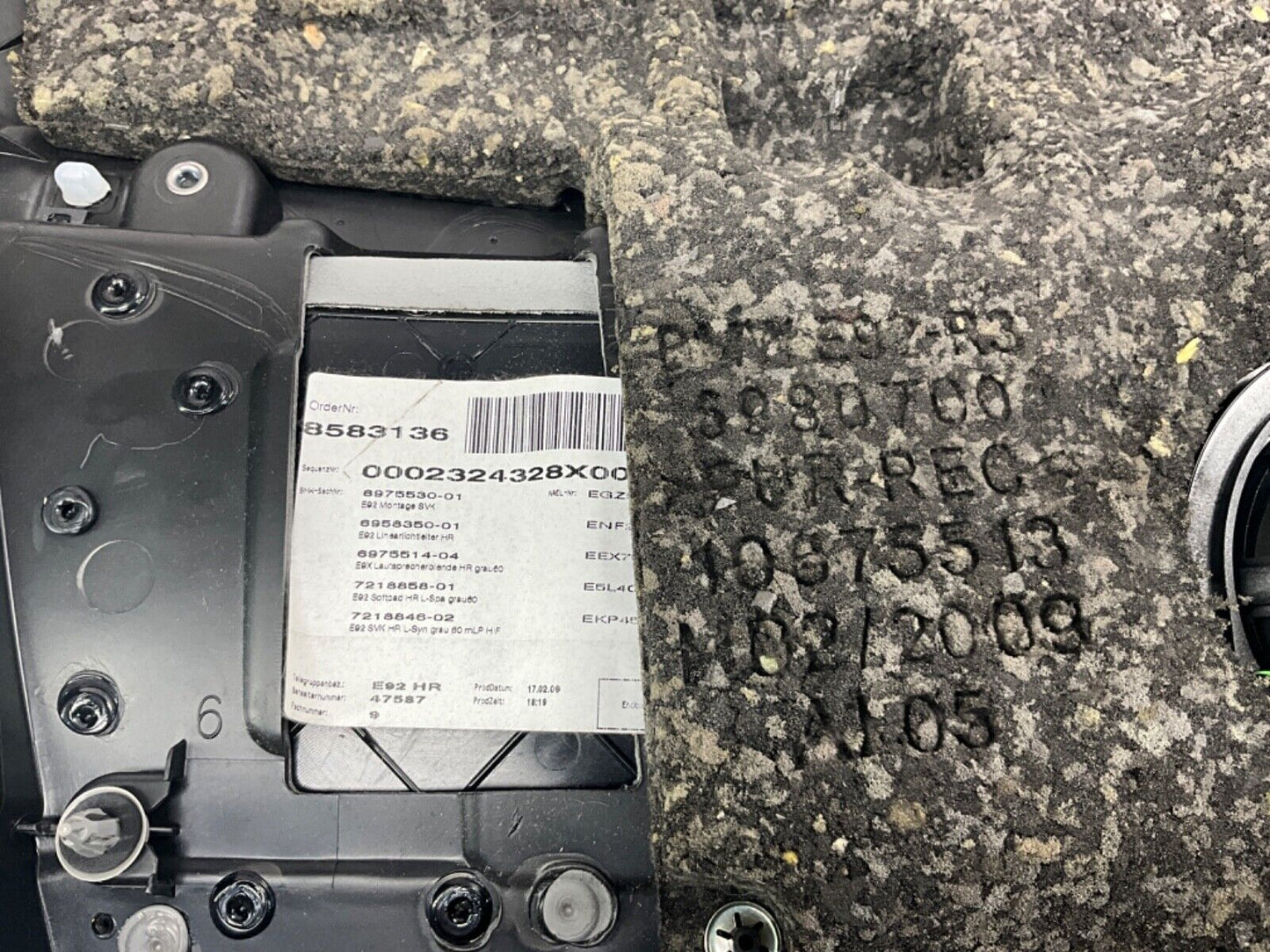 2009 BMW E92 335i Passenger Right Rear Interior Quarter Panel Trim OEM 15BGSE8 - On Point Parts Inc