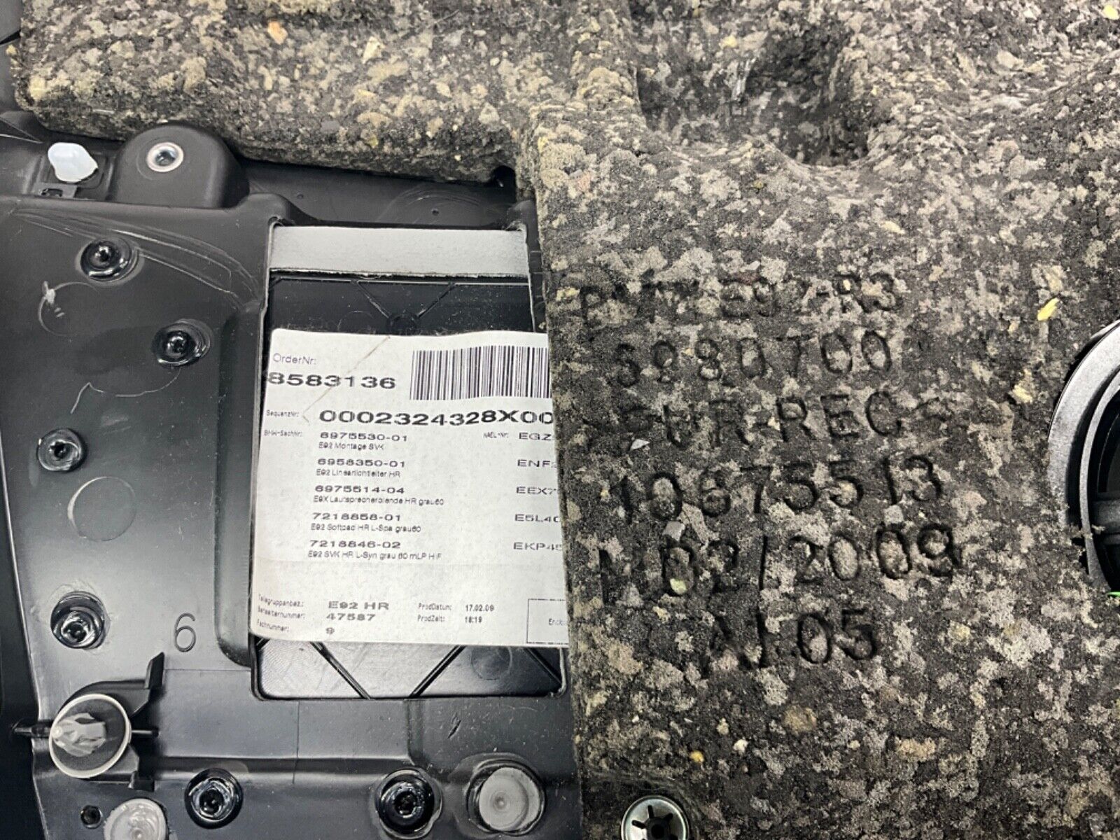 2009 BMW E92 335i Passenger Right Rear Interior Quarter Panel Trim OEM 15BGSE8 - On Point Parts Inc