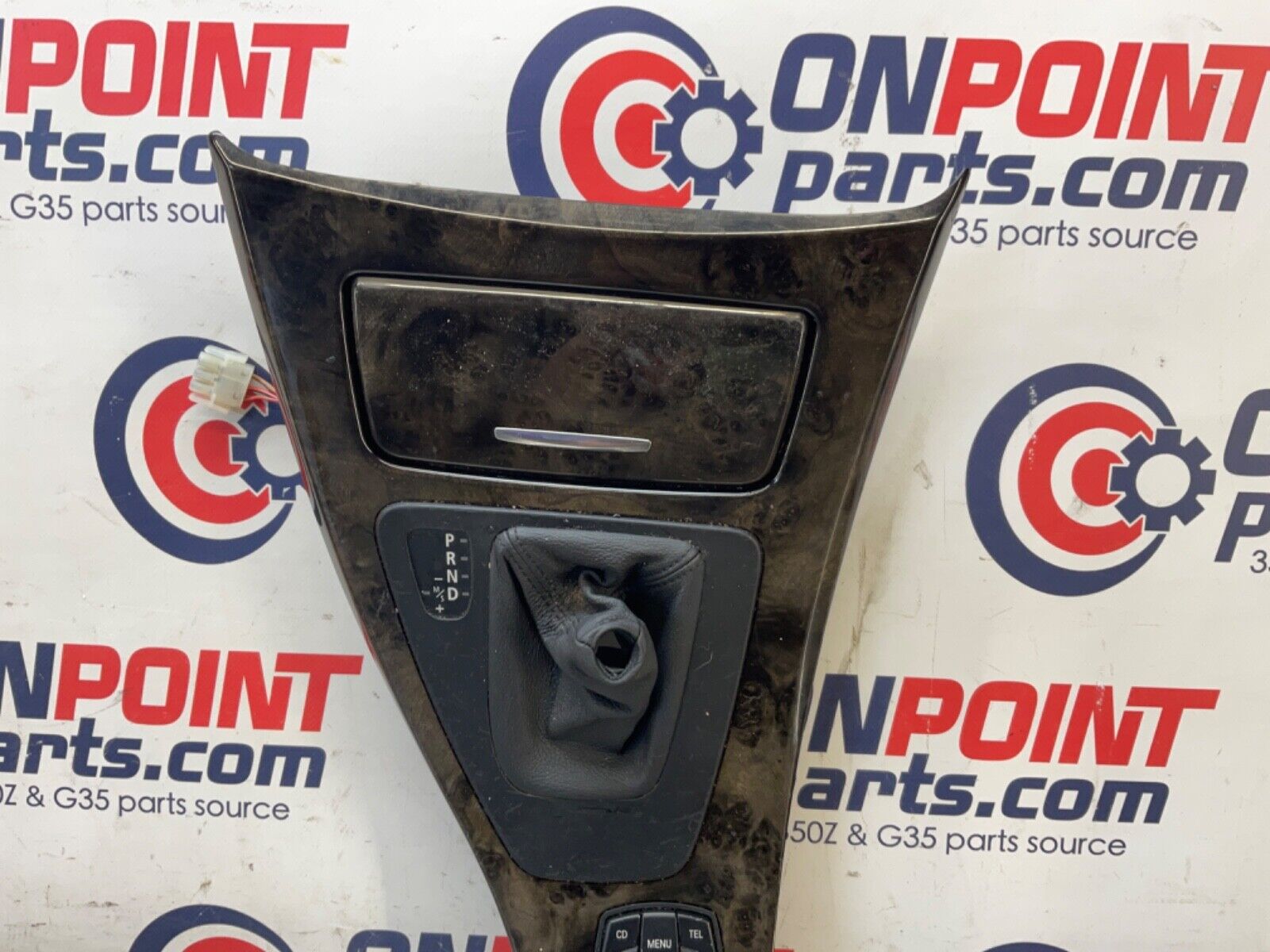 2009 BMW E92 335i Gray Poplar Grain Gear Shifter Bezel with iDrive OEM 15BGSE7 - On Point Parts Inc