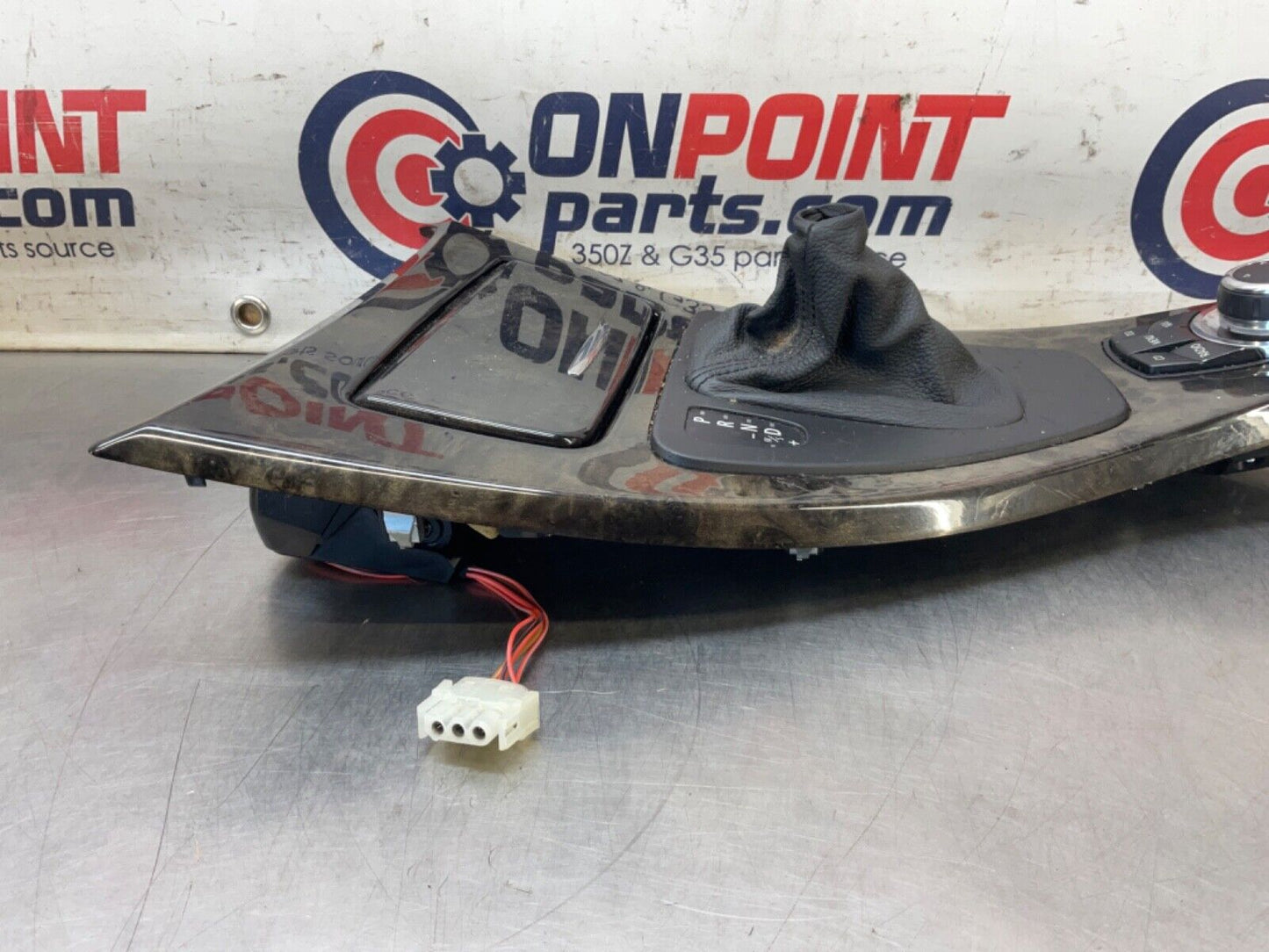 2009 BMW E92 335i Gray Poplar Grain Gear Shifter Bezel with iDrive OEM 15BGSE7 - On Point Parts Inc