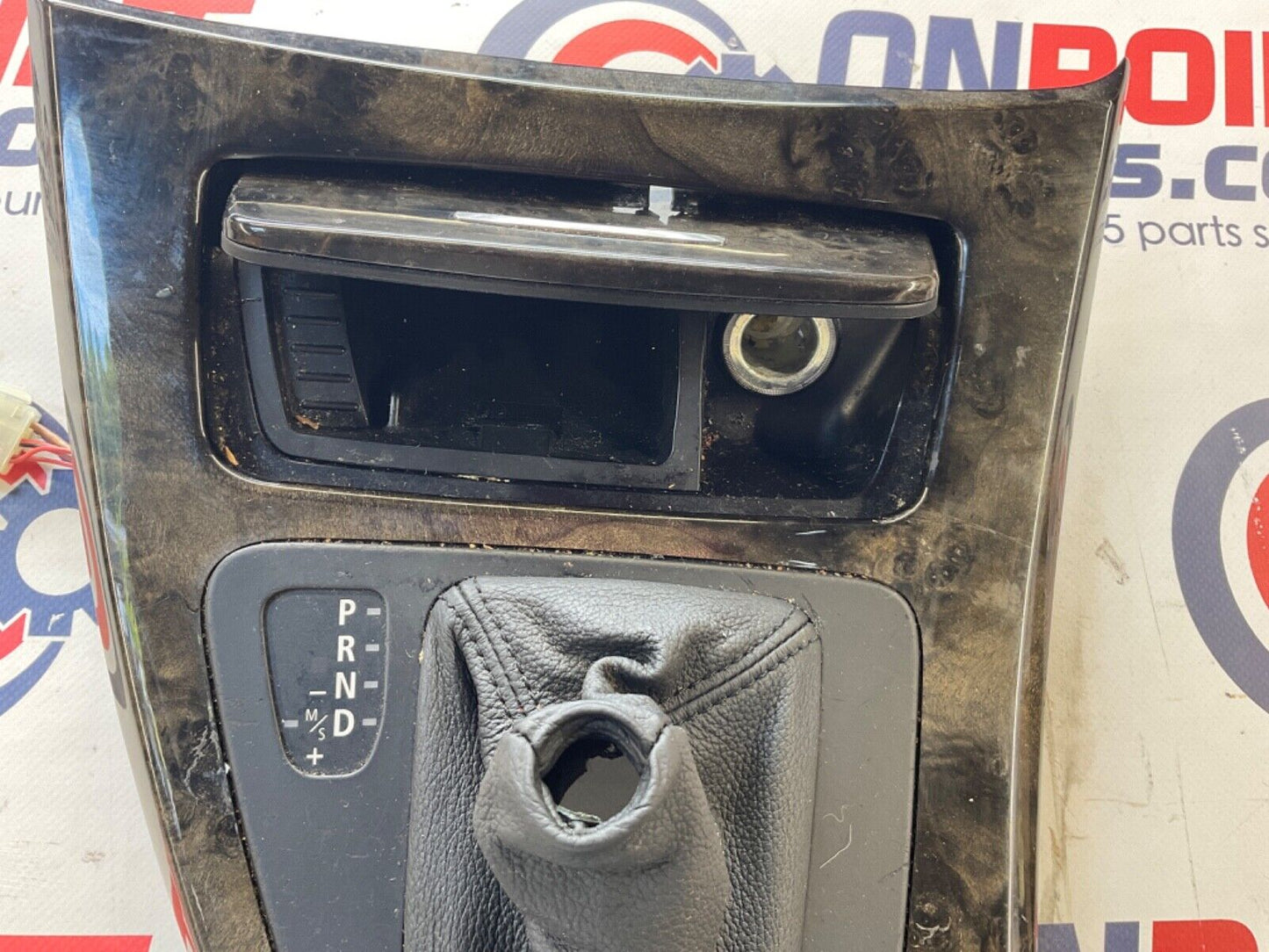 2009 BMW E92 335i Gray Poplar Grain Gear Shifter Bezel with iDrive OEM 15BGSE7 - On Point Parts Inc