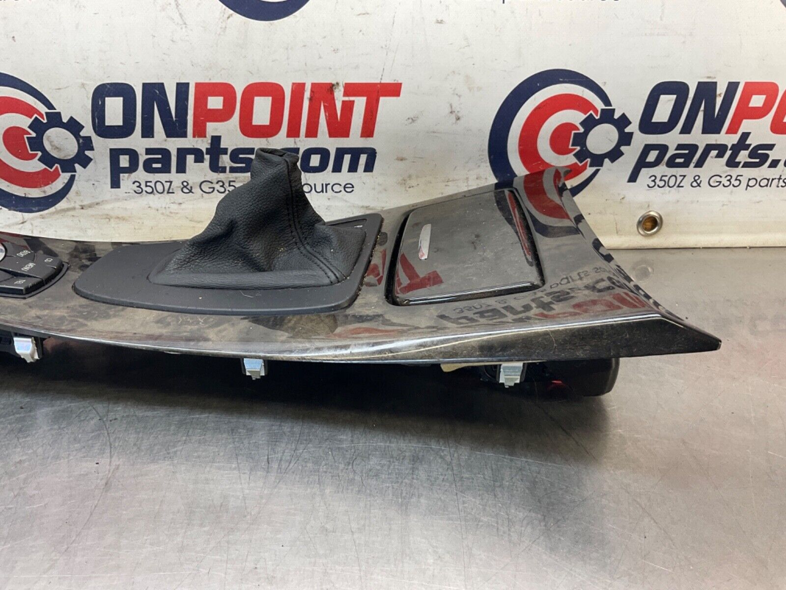2009 BMW E92 335i Gray Poplar Grain Gear Shifter Bezel with iDrive OEM 15BGSE7 - On Point Parts Inc