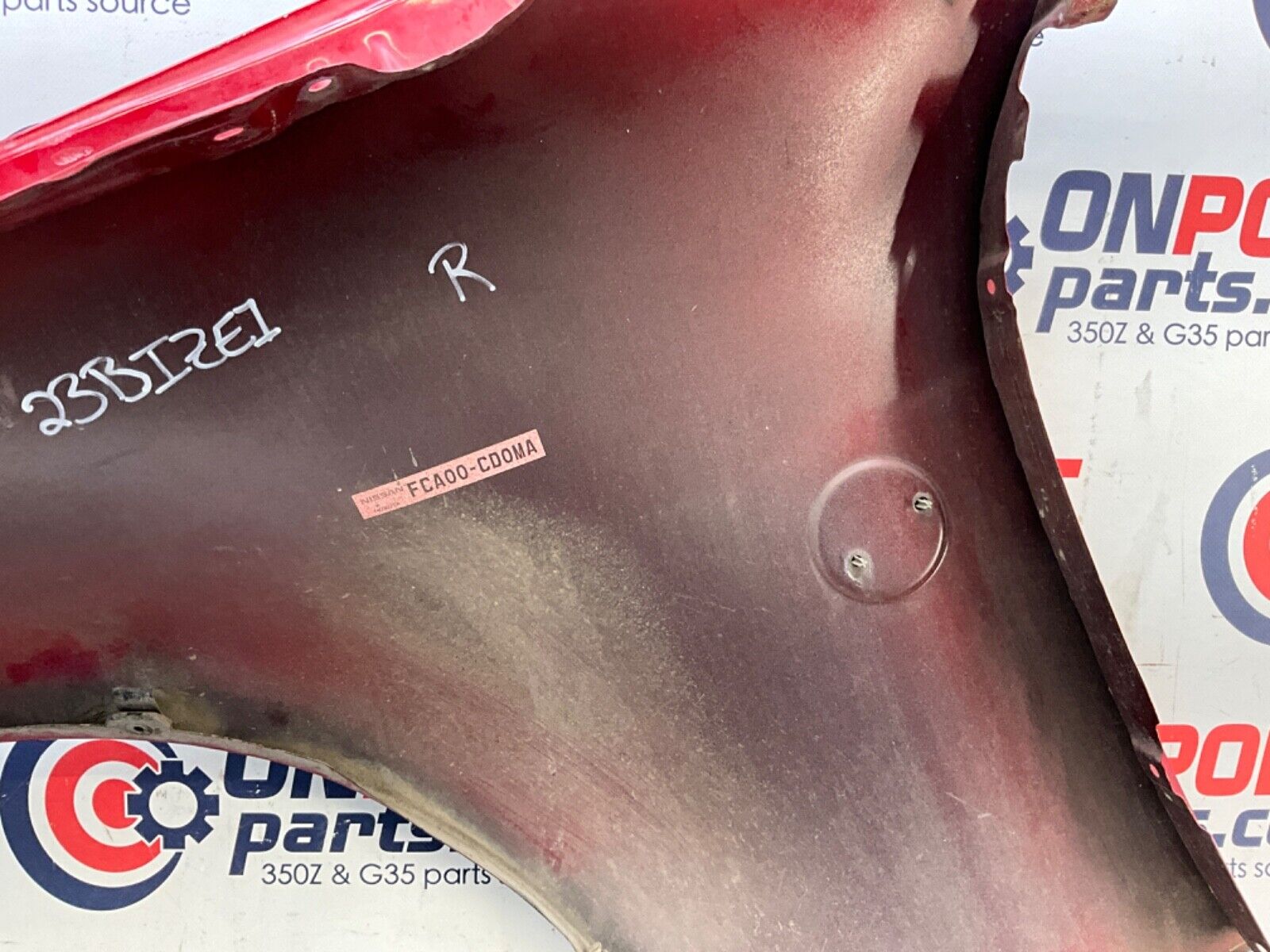 2007 Nissan Z33 350Z Passenger Right Front Fender with Emblem OEM 23BIZE1 - On Point Parts Inc