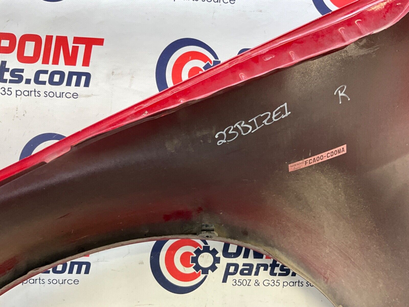 2007 Nissan Z33 350Z Passenger Right Front Fender with Emblem OEM 23BIZE1 - On Point Parts Inc