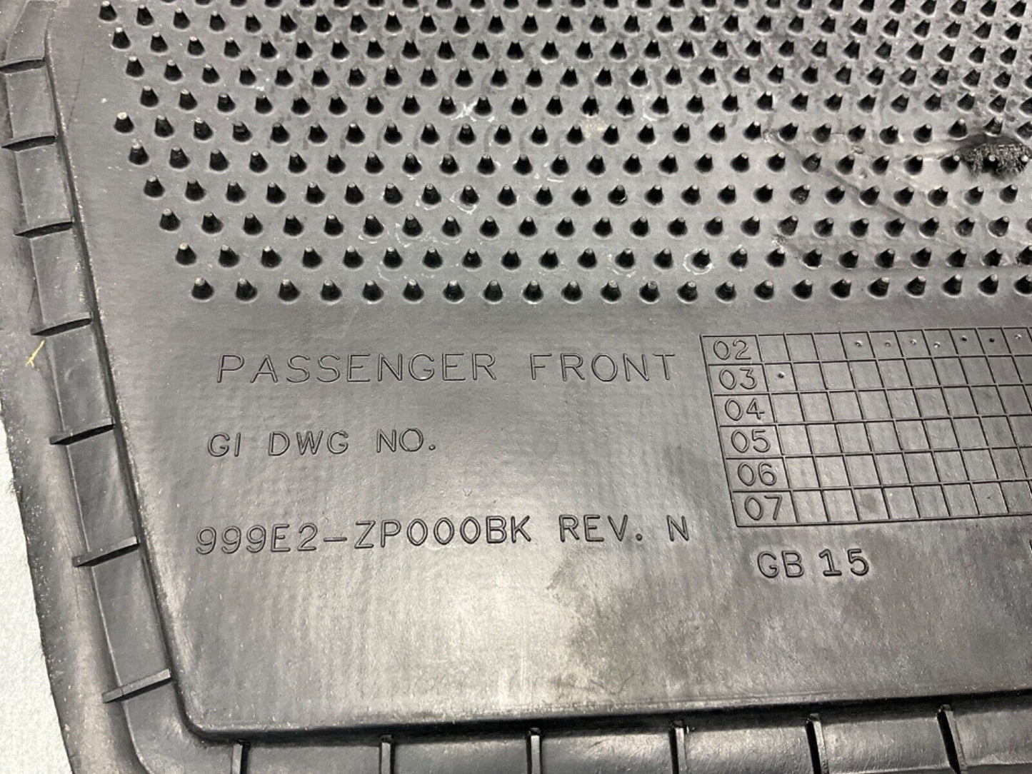 2003 Nissan Z33 350Z Passenger Right Front Floor Mat 999E2 OEM 21BKGE9 - On Point Parts Inc