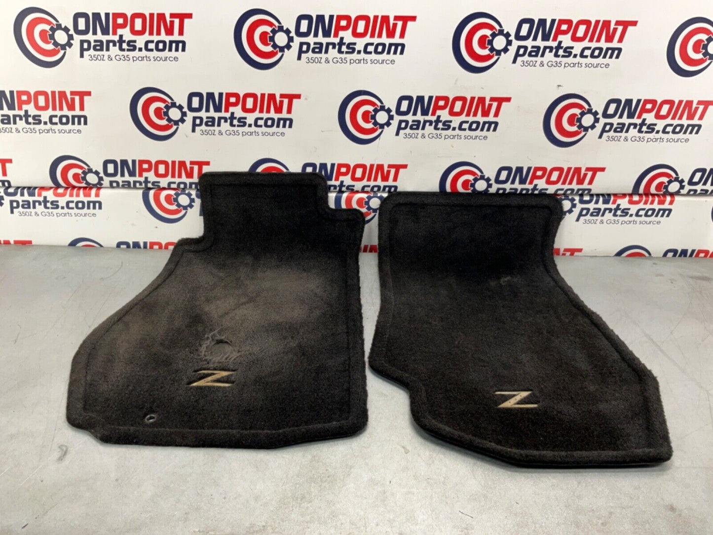 2004 Nissan Z33 350Z Front Driver Passenger Floor Mats Z Logo OEM 14BALF9 - On Point Parts Inc