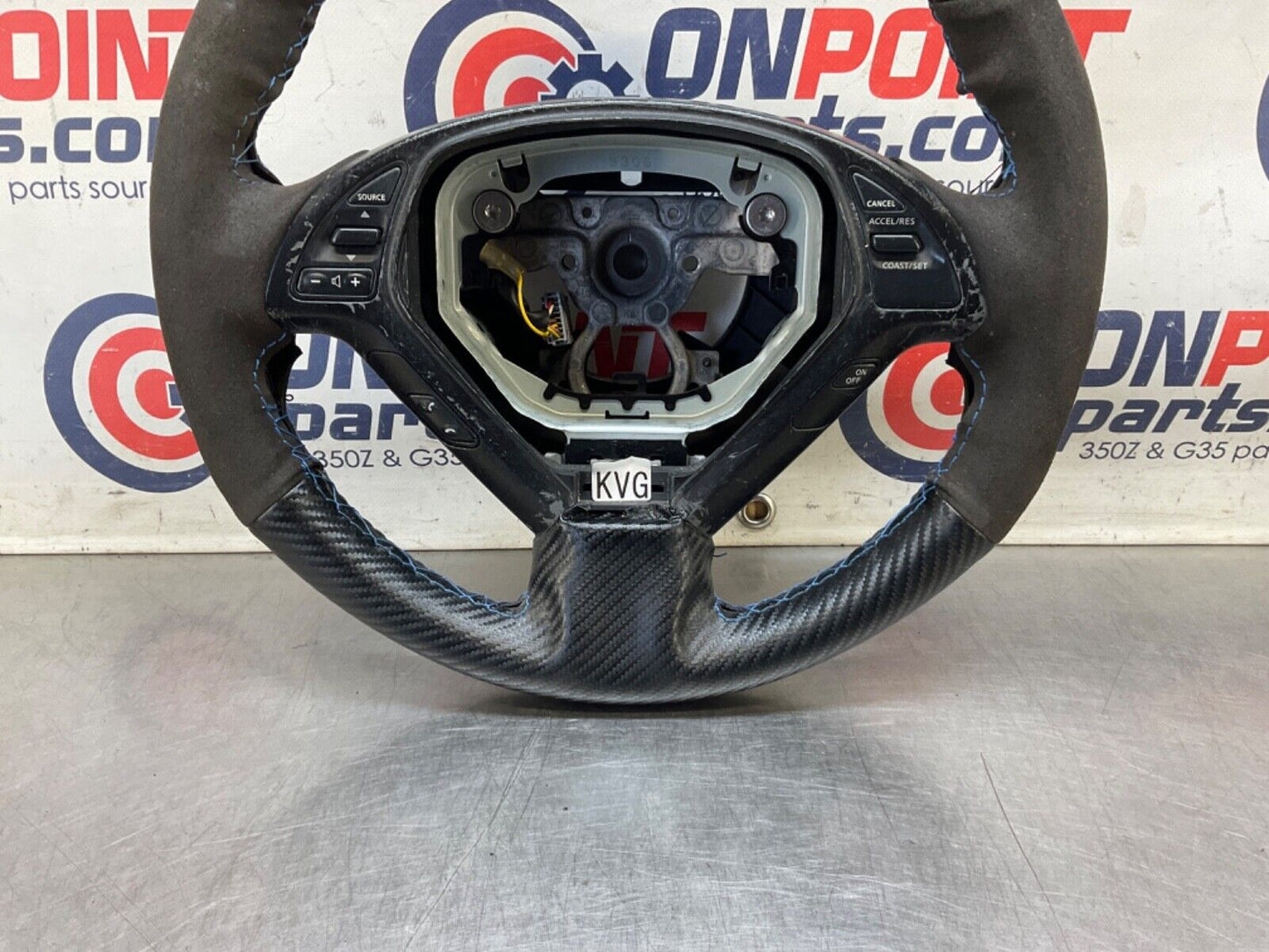 2009 Infiniti V36 G37 Steering Wheel with Aftermarket Stitch Cover OEM 12BAWFC - On Point Parts Inc