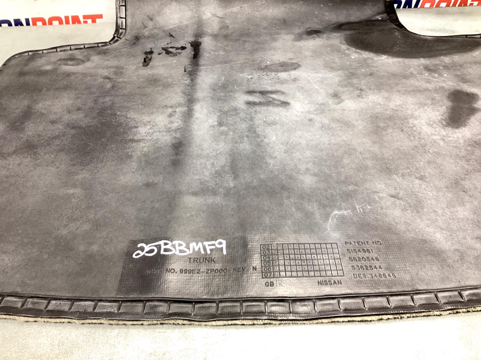 2007 Nissan Z33 350Z Coupe Rear Trunk Floor Mat OEM 25BBMF9 - On Point Parts Inc