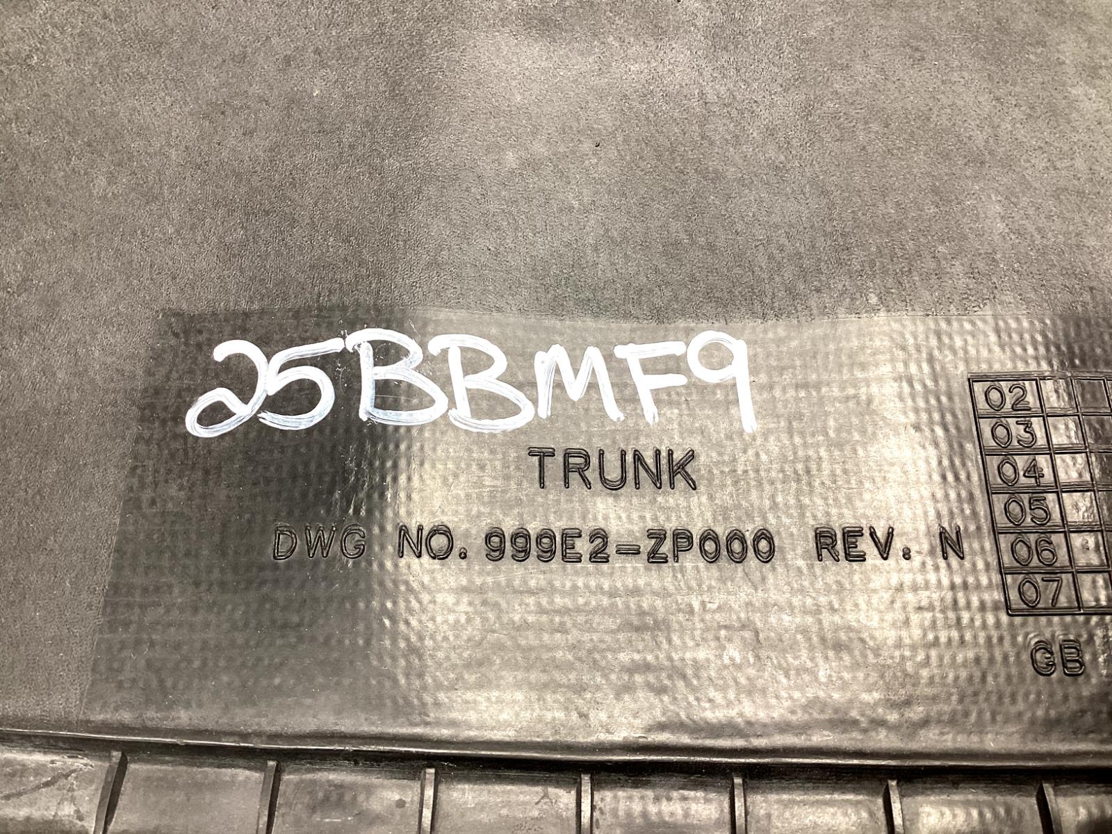 2007 Nissan Z33 350Z Coupe Rear Trunk Floor Mat OEM 25BBMF9 - On Point Parts Inc