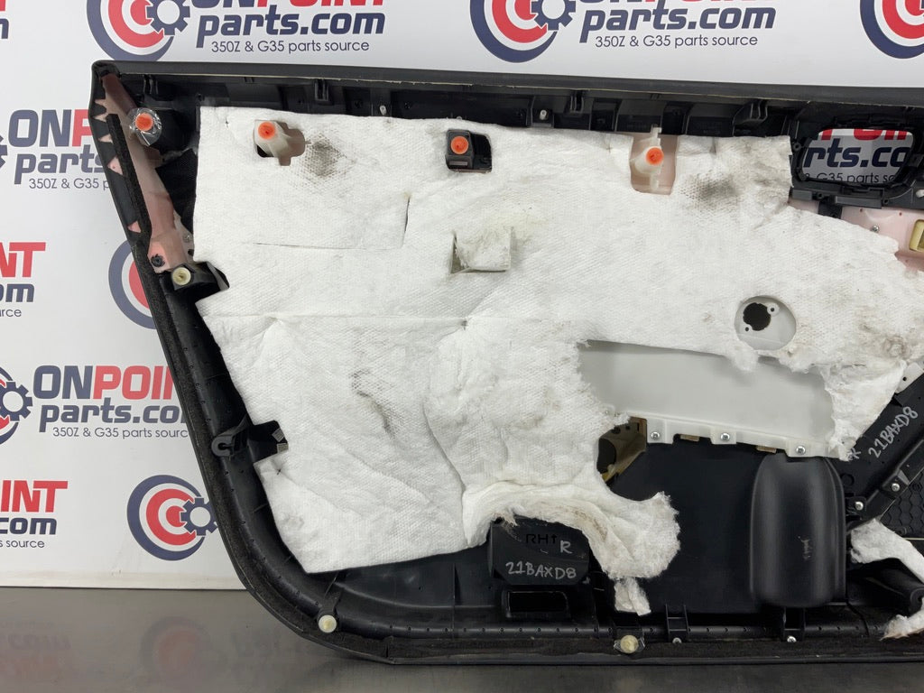 2008 Infiniti G37 Passenger Right Interior Door Panel Trim OEM 21BAXD8 - On Point Parts Inc