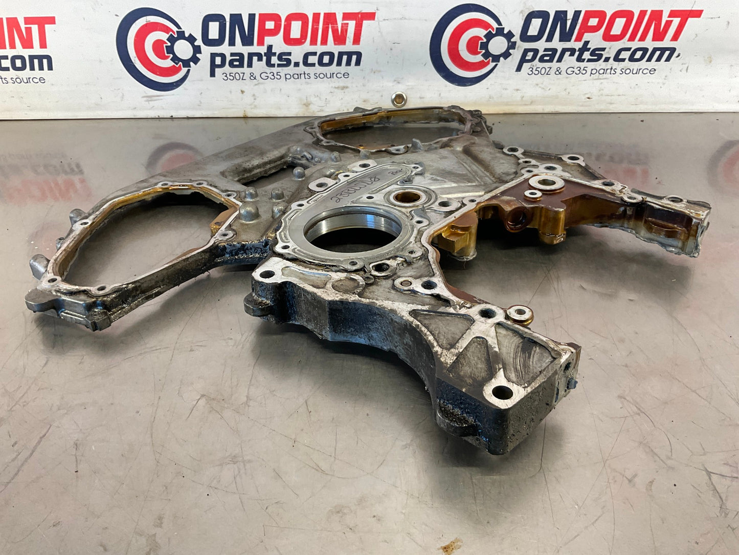2014 Nissan 370Z Rear VQ37VHR Timing Chain Cover OEM 23BDSD0 - On Point Parts Inc