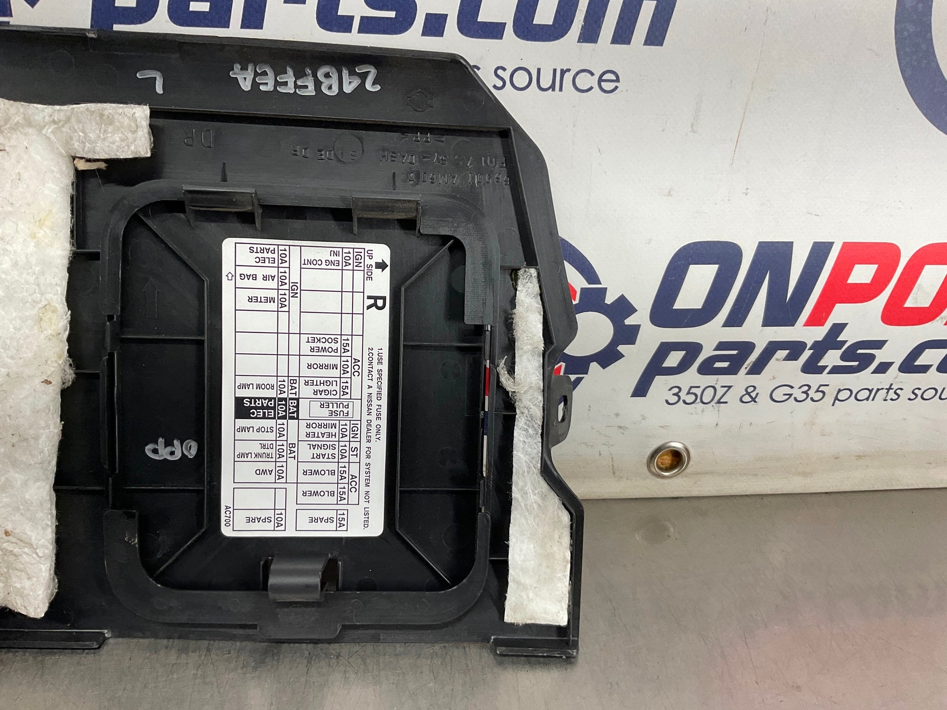 2005 Infiniti G35 Driver Left Fuse Panel Cover 66901 OEM 24BFFEA - On Point Parts Inc